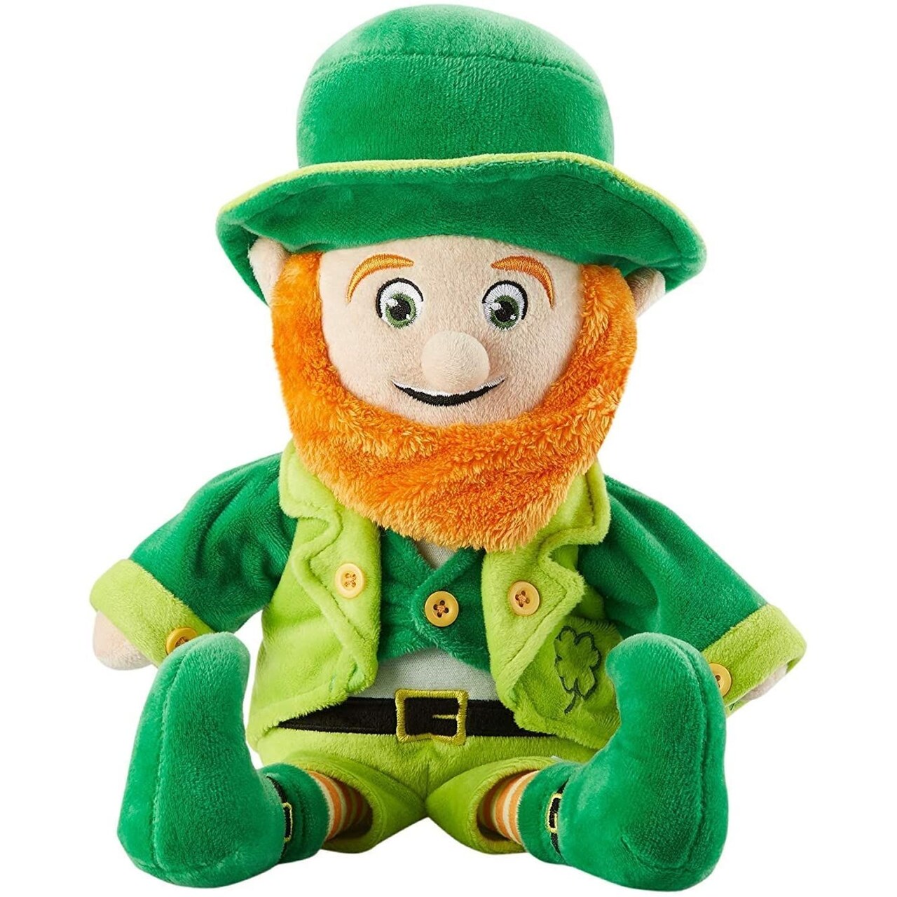Juvale 14-inch Stuffed Leprechaun Doll Plush Toy for Kids, St. Patrick’s Day Gifts for Decor Accessories (Green), Ages 3-14